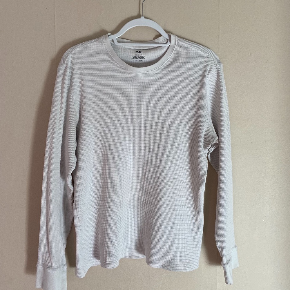 H&M Long-Sleeve Shirt (White, large)